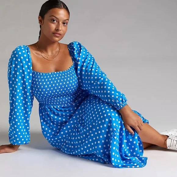 Anthropologie Dolan Laney Maxi Dress Blue NEW - Picture 3 of 12